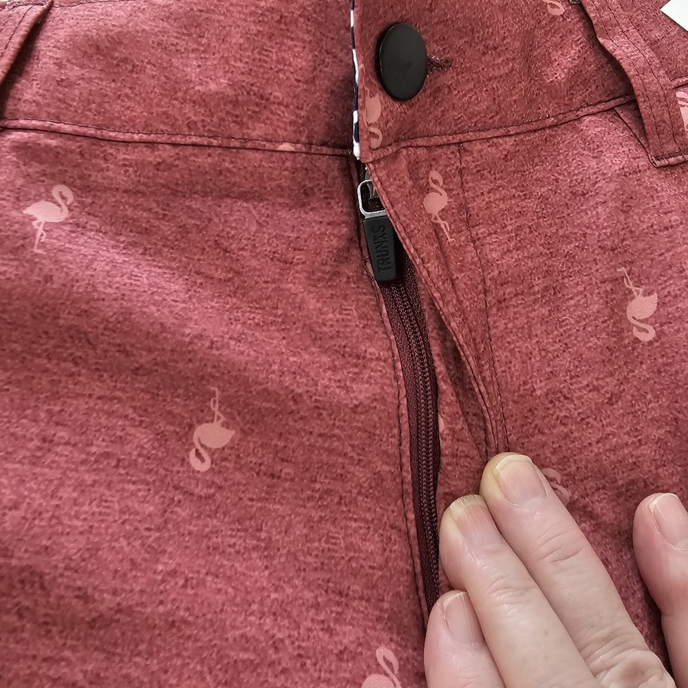 Mens Multi-Functional Beach Shorts Flamingo Chambray Size 30 NWTS - Picture 7 of 10